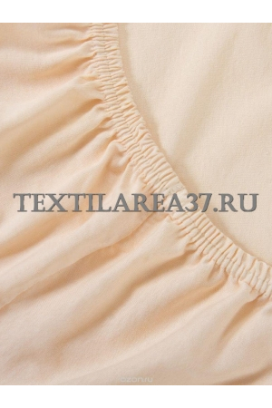 Простыня на резинке трикотажная (бежевая)