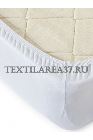 Простыня на резинке трикотажная (белая)