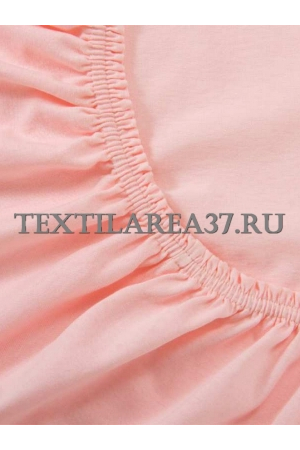 Простыня на резинке трикотажная (бледно розовая)