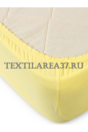Простыня на резинке трикотажная (желтая)