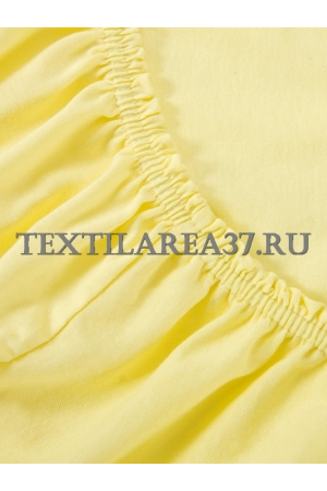 Простыня на резинке трикотажная (желтая)