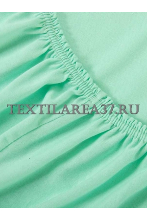 Простыня на резинке трикотажная (мятная)