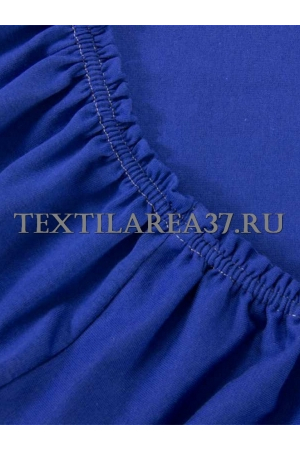 Простыня на резинке трикотажная (синяя)