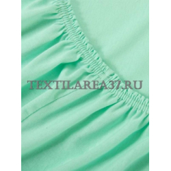 Простыня на резинке трикотажная (мятная)
